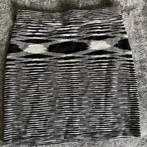 12th tribe Mira Black and White Knit Mini Skirt